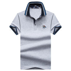 Light Green Men Polo Shirts Short Sleeve T-shirts Lapel Summer Tops PQLG1703D