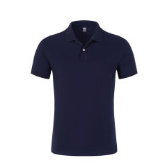 Black Long-staple Cotton Polo Shirt Short Sleeved T-shirt Lapel Cultural Shirt PQ9805A