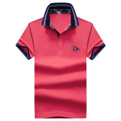 Light Green Men Polo Shirts Short Sleeve T-shirts Lapel Summer Tops PQLG1703D