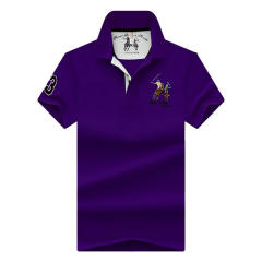Dark Blue Polo Shirt Cotton Short Sleeve T-shirts Men Lapel Loose Tops PQ2020H