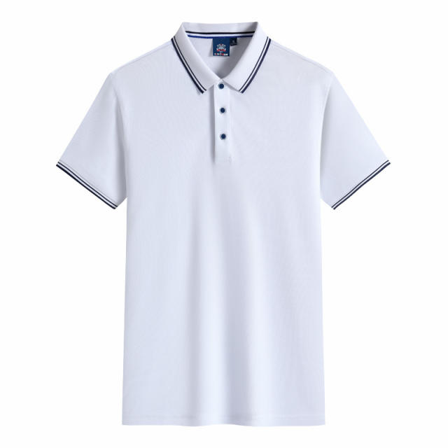 Black Summer Cotton T-shirt Custom Lapel Short Sleeve Polo Shirt Team Work Clothes PQ2003A