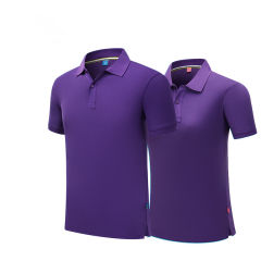 Red Short Sleeve Polo Shirts Unisex Custom Logo Lapel PIQUE Cotton T-shirt PQ301C