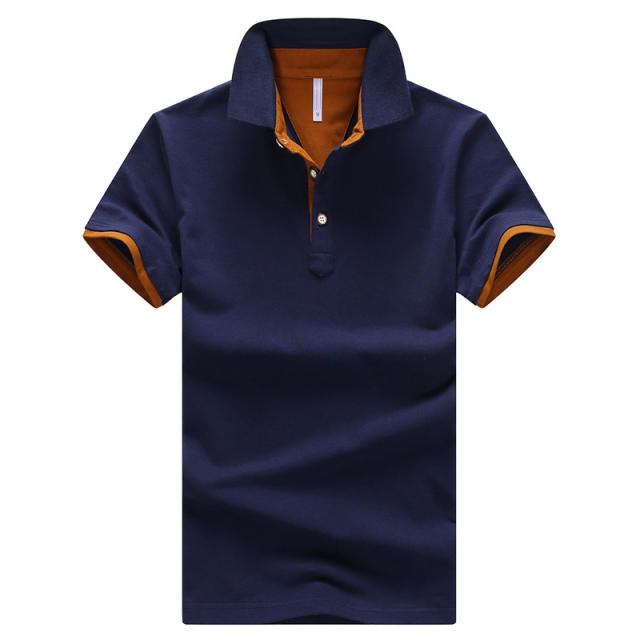 Solid Color Men Polo Shirt Trend T-shirt Lapel Short Sleeved Summer Tops PQ501A