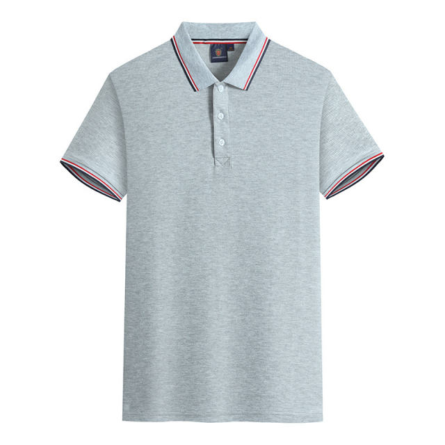 Grey HAVVA PIQUE Cotton Work Clothes T-shirt Custom Men Polo Shirts PQ8538B