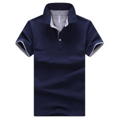 Solid Color Men Polo Shirt Trend T-shirt Lapel Short Sleeved Summer Tops PQ501A
