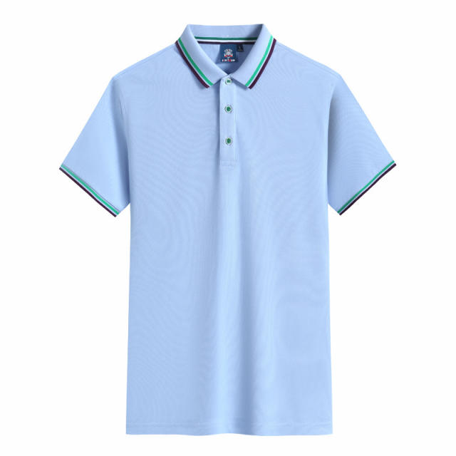 White Summer Cotton T-shirts Lapel Team Work Clothes Short Sleeve Polo Shirt PQ2005C