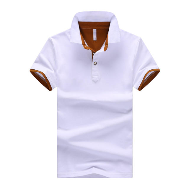 Solid Color Men Polo Shirt Trend T-shirt Lapel Short Sleeved Summer Tops PQ501A