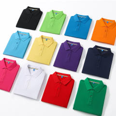 Red Short Sleeve Polo Shirts Unisex Custom Logo Lapel PIQUE Cotton T-shirt PQ301C