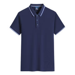 Black Summer Cotton T-shirt Custom Lapel Short Sleeve Polo Shirt Team Work Clothes PQ2003A