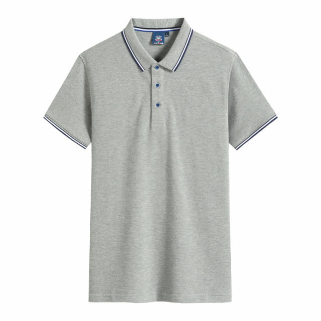 Black Summer Cotton T-shirt Custom Lapel Short Sleeve Polo Shirt Team Work Clothes PQ2003A