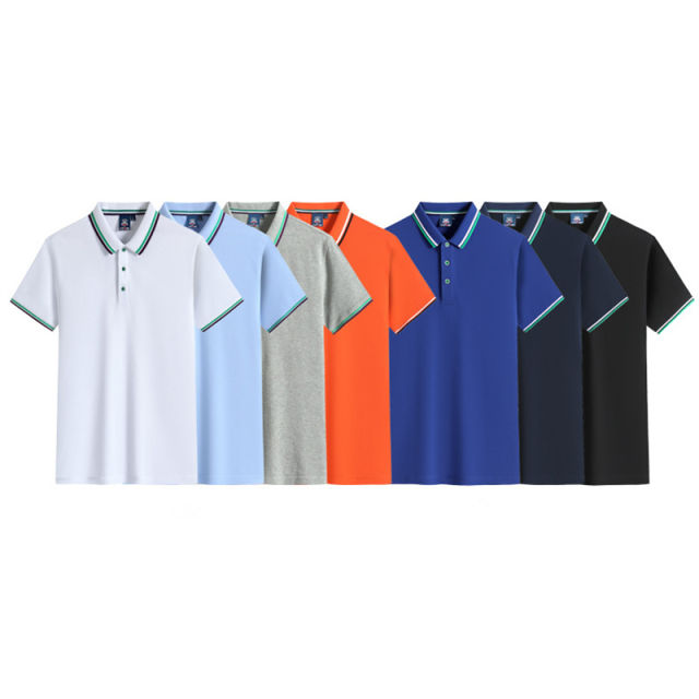 White Summer Cotton T-shirts Lapel Team Work Clothes Short Sleeve Polo Shirt PQ2005C