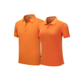 Red Short Sleeve Polo Shirts Unisex Custom Logo Lapel PIQUE Cotton T-shirt PQ301C
