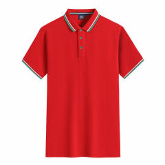 White Summer Cotton T-shirts Lapel Team Work Clothes Short Sleeve Polo Shirt PQ2005C