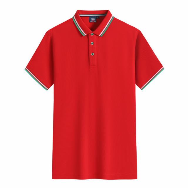 White Summer Cotton T-shirts Lapel Team Work Clothes Short Sleeve Polo Shirt PQ2005C