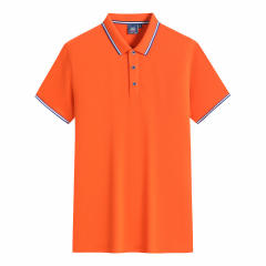 Black Summer Cotton T-shirt Custom Lapel Short Sleeve Polo Shirt Team Work Clothes PQ2003A