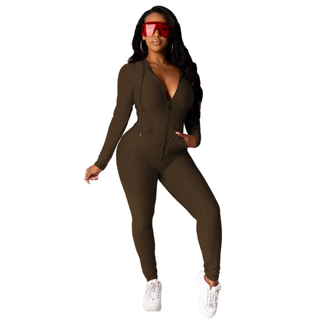 Autumn Fashion Fish Scale Trachsuit Frame Hooded Winter Casual Sports Suit PQCM770A