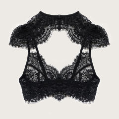 Women Erotic Lingerie Sets Sexy Eyelash Lace Bra With Shorts PQZT266B