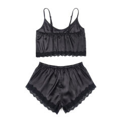 Sexy Women Satin Camisole With Shorts Home Lounge Wear PQZT183A