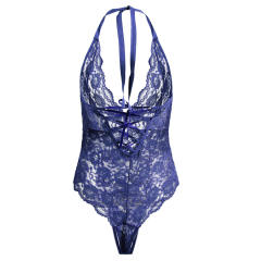Deep V-neck Lace Teddies Lingerie Sexy Halter Lace Bodysuit PQ7822A