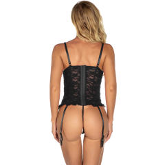 Black Plus Size Lace Bustiers for Women Corset Female Vest Lingerie PQ9088B