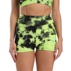 Women High Waist Sexy Sport Boxers Tie-Dyed Fitness Shorts PQ9616H