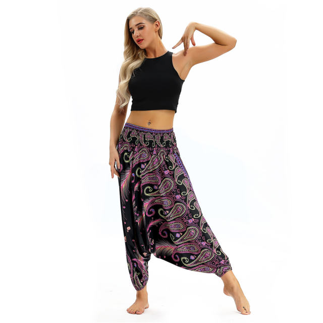 Women African Print Yoga Leggings Harem Hippie Pants PQYCL-042