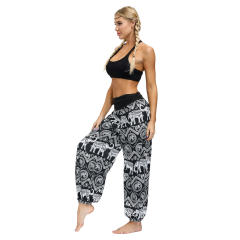 Loose Yoga Dance Bloomers Women Straight Wide Leg Hippie Pants PQYEX012