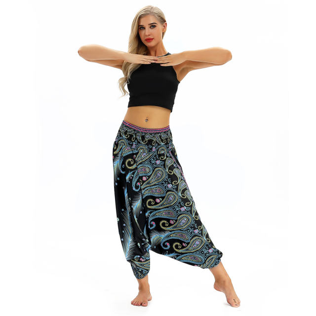 Women African Print Yoga Leggings Harem Hippie Pants PQYCL-044