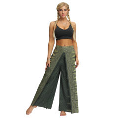 Women Straight Wide Leg Hippie Pants Loose Yoga Dance Wear PQYEA006