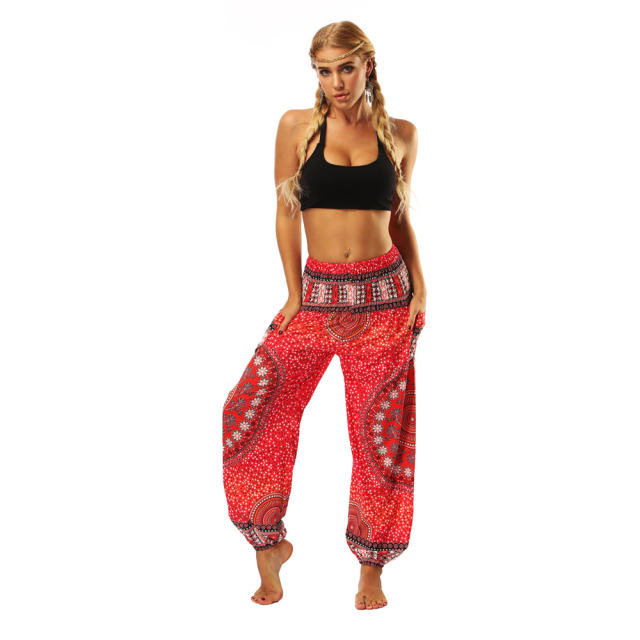 Women Digital Print Harem Yoga Hippie Pants PQYCI-005