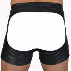 Night Club Butt Cheek Shorts Faux Leather Steampunk Matt PU Pants Men PQN927