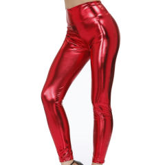 Faux Leather Wetlook Trousers For Women Steampunk PVC Club Pants PQLK1116B