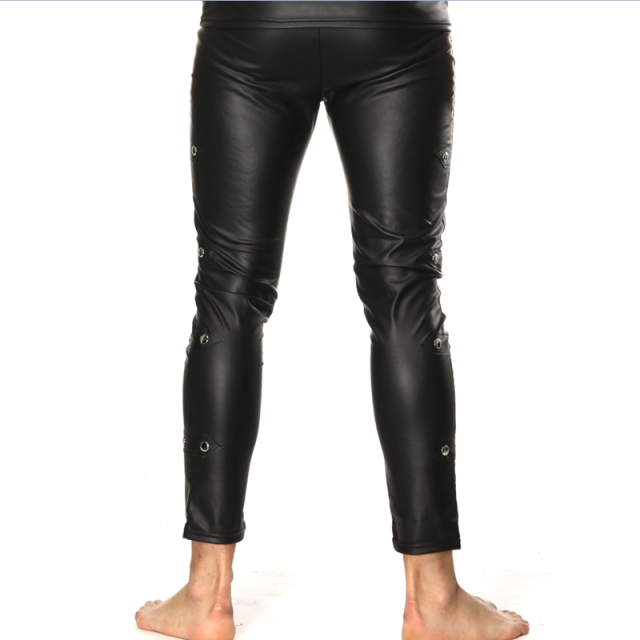 Steampunk Pants with Tops PU Club Wear Faux Leather Trousers For Men PQLKN944
