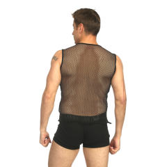 Night Club Wear Fetish Vest For Men Sheer Mesh Tops PQLKN952