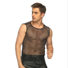 Night Club Wear Fetish Vest For Men Sheer Mesh Tops PQLKN952