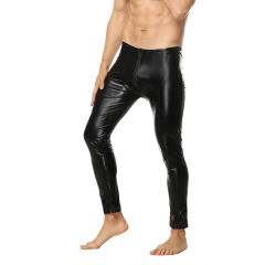 Faux Leather Wetlook Trousers Steampunk PVC Club Pants For Women PQLK930