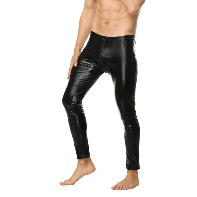 Faux Leather Wetlook Trousers Steampunk PVC Club Pants For Women PQLK930