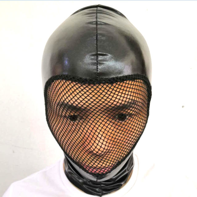 Wetlook PVC Night Club Head Wear Mesh Fetish Steampunk Mask PQLKN993