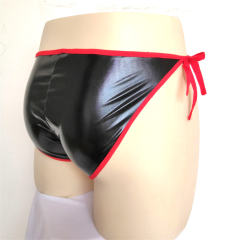 Wetlook PVC Panties Faux Leather Underwear Steampunk Shorts Men PQN989A