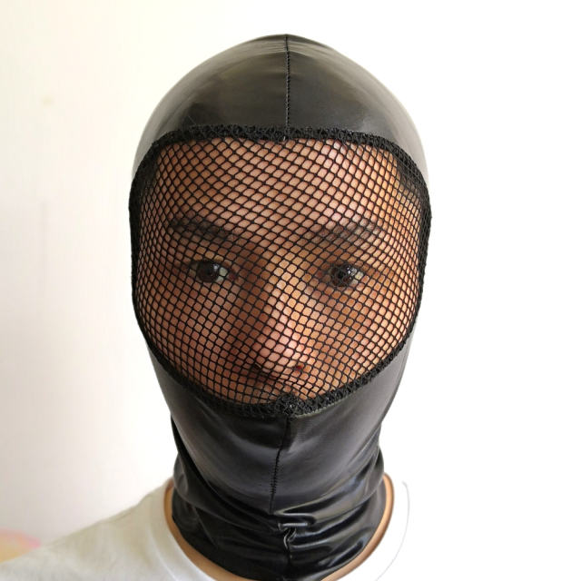 Wetlook PVC Night Club Head Wear Mesh Fetish Steampunk Mask PQLKN993