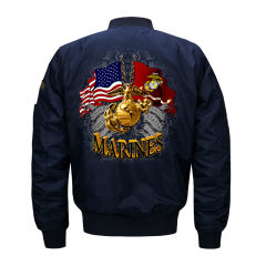 Dark Blue Male Flying Suit Men's Sport Jacket Plus Size Casual Baseball Wear PQ718B