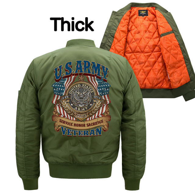 Army Green Casual Pilot Jacket Plus Size Baseball Wear Men Sport Coat PQM835B