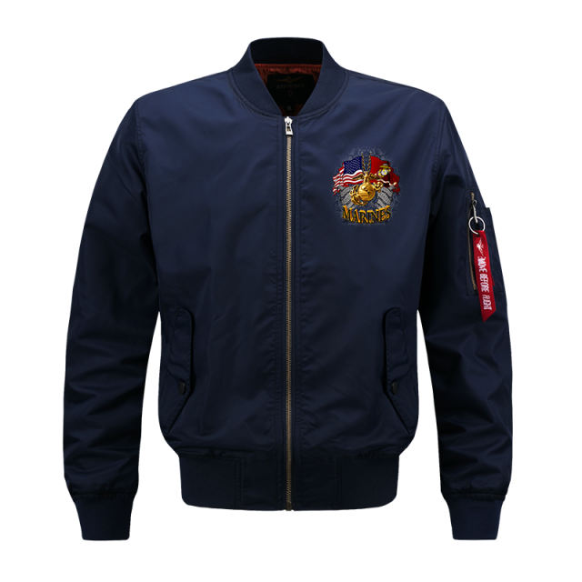 Dark Blue Male Flying Suit Men's Sport Jacket Plus Size Casual Baseball Wear PQ718B
