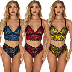 Women Bra Set with Panties Sexy Vallentine Day Sheer Lace Underwear PQ201701A