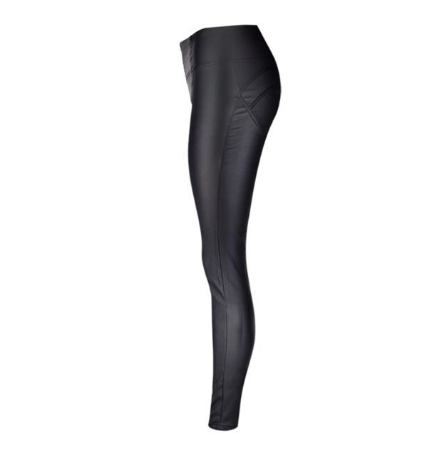 High Waist Faux Leather Jeans Fashion Women Bubble Butt PU Trousers PQTOP376