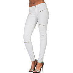Women Low Waist PU Pants Zipper Leather Bubble Butt Trousers PQTOP300