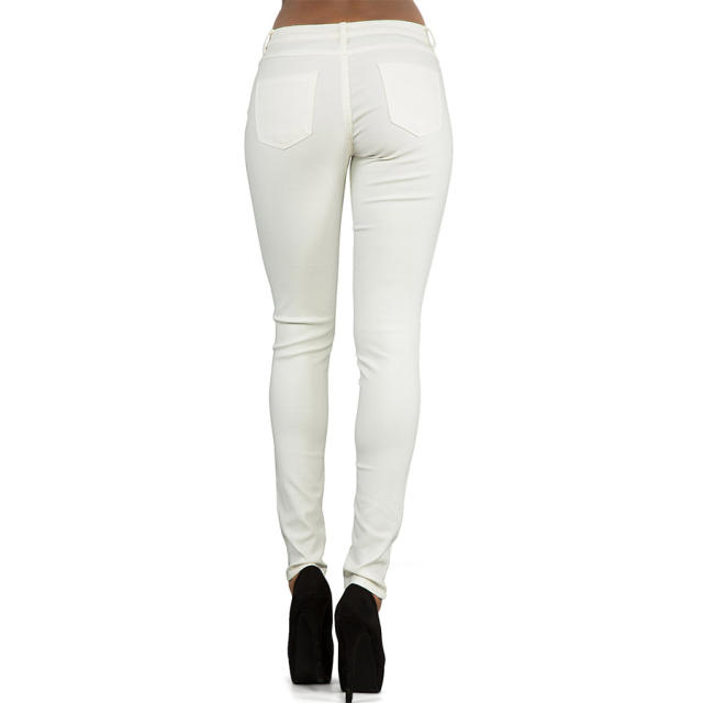 Women Low Waist PU Pants Bubble Butt Faux Leather Trousers PQTOP299