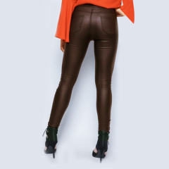 Bubble Butt Faux Leather Trousers Women Sexy Low Waist PU Pants PQTOP232