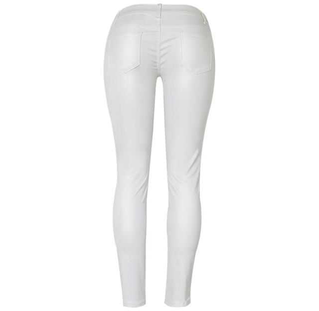 Women Low Waist PU Pants Zipper Leather Bubble Butt Trousers PQTOP300