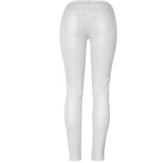 Women Low Waist PU Pants Bubble Butt Faux Leather Trousers PQTOP299